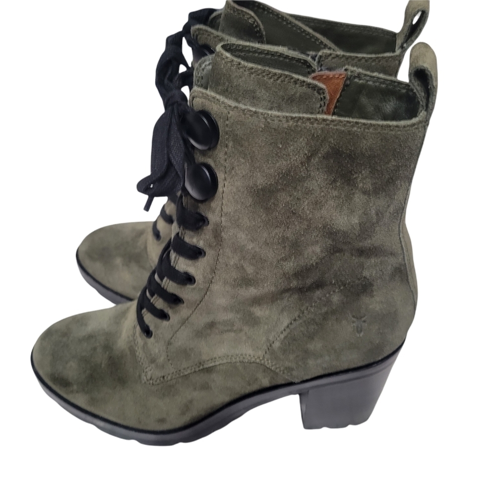 FRYE Myra Lug Soft Oiled Suede Combat Boot Size 9 1/2 NIB